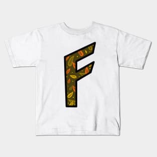 Rune Ansuz Retro Leaf Print Kids T-Shirt